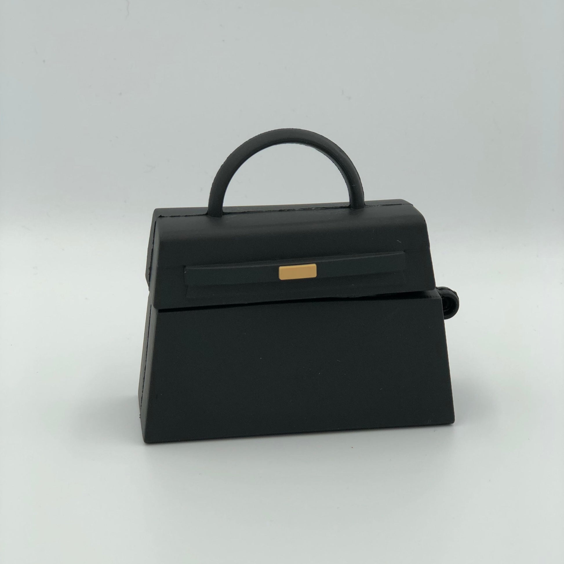 Black Silicone Handbag Airpod Case - Front view