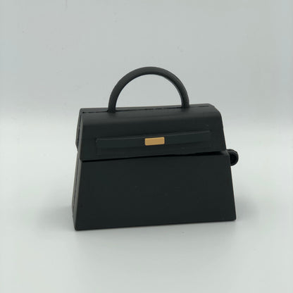 Black Silicone Handbag Airpod Case - Front view